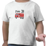 3ro Coche de bomberos del cumpleaños Camiseta