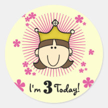 3ro cumpleaños camisetas y regalos de la princesa  pegatinas  