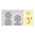 3ro Cumpleaños. Historieta amarilla del monstruo d Tarjetas Fotograficas Personalizadas