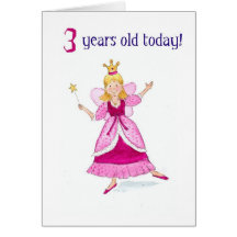 3ro cumpleaños tarjeta de la princesa de hadas