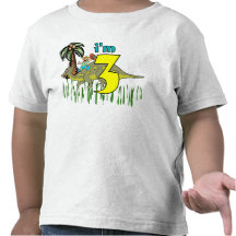 3ro dinosaurio del cumpleaños del muchacho camiseta