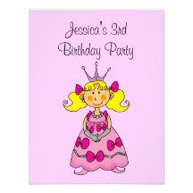 3ro fiesta de cumpleaños de la princesa rosada per invitaciones personales 