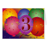 3ro globo colorido del cumpleaños felicitaciones