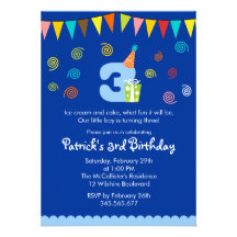3ro Invitación del fiesta de los niños del cumplea