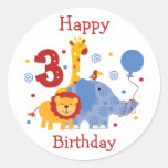 3ro pegatina del personalizado del cumpleaños del 