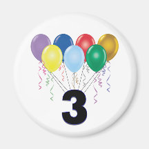 3ro Regalos de cumpleaños con los globos Iman De Frigorífico