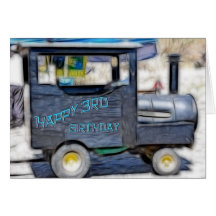 3ro Tarjeta del tren del cumpleaños