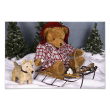4010 navidad del oso y del perro de peluche cojinete