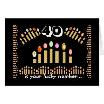¡40 es su cumpleaños feliz afortunado del número…  felicitacion 