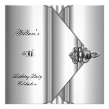 40.o Gris de plata para hombre elegante de la fies Invitacion Personal