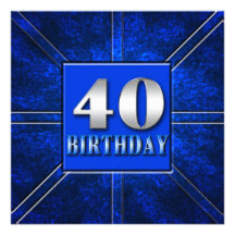 40.o INVITACIÓN de la FIESTA de CUMPLEAÑOS - BLUE/