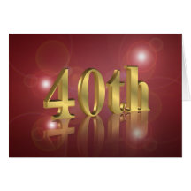 40.o Invitación de la fiesta de cumpleaños Tarjetas