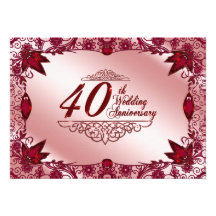 40.o Invitación del aniversario de boda