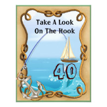 40.o Invitaciones de la pesca del cumpleaños para  Anuncios Personalizados