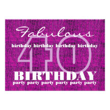 40.o La fiesta de cumpleaños fabulosa invita a la  Invitaciones Personalizada