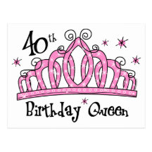 40.o LT de la reina del cumpleaños de la tiara Tarjeta Postal