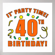 40.o Tiempo de la fiesta de cumpleaños Impresiones