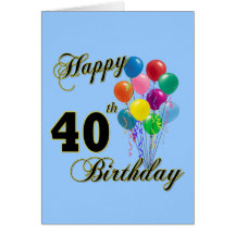 40.os regalos de cumpleaños y ropa felices del cum tarjeta