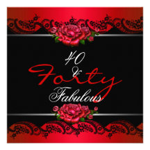 40 y 40.os rosas rojos fabulosos de la fiesta de c anuncios personalizados
