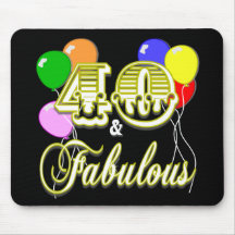 40 y regalos y ropa fabulosos de cumpleaños tapete de ratones