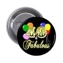 40 y regalos y ropa fabulosos de cumpleaños pins