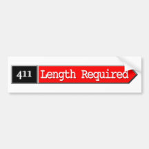 411 - Longitud requerida Pegatina De Parachoque