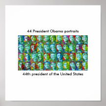 44 retratos de presidente Obama Posters