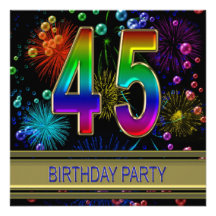 45.o Invitación de la fiesta de cumpleaños con las