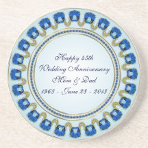 45.o Práctico de costa del aniversario de boda Posavasos Personalizados