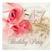 47.o Invitación, rosas y perlas de la fiesta de cu