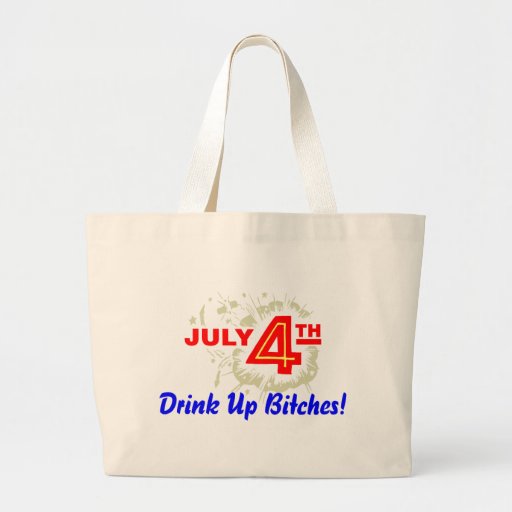 4 de julio bebida encima de perras bolsas lienzo