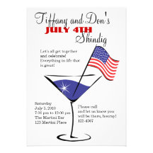 ¡4 de julio festejo alborotado de Martini! Invitacion Personalizada