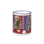 4 de julio petardo - golden retriever taza de café