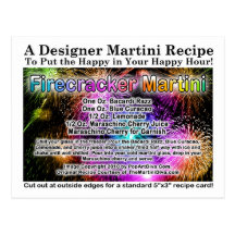 4 de julio postal de la receta de Martini del peta
