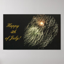4 de julio poster de los fuegos artificiales