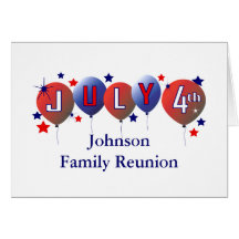 4 de julio tarjeta de felicitación de la reunión d