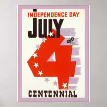 4 de julio vintage del ~ del Día de la Independenc Posters