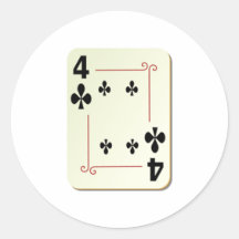 4 del naipe de los clubs pegatinas  