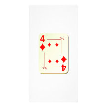 4 del naipe de los diamantes tarjeta fotografica  