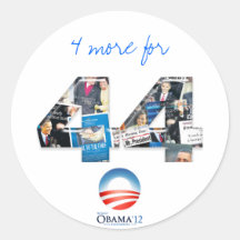 4 más para 44: Reelija al pegatina 2012 de Obama