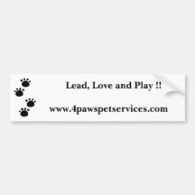 ¡4_Paws_Logo, ventaja, amor y juego! … Etiqueta De Parachoque