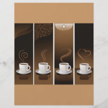 4 tazas de café en vector flyer a todo color