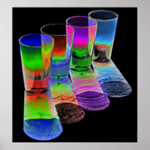 4 vasos de medida coloreados del cóctel - estilo 5 impresiones