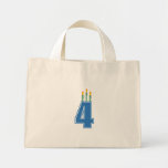 4 velas del cumpleaños (azul/verde) bolsas de mano
