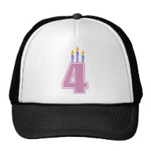 4 velas del cumpleaños (rosa/púrpura) gorras de camionero