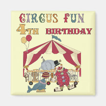4tas camisetas y regalos del cumpleaños del circo imán para frigorifico
