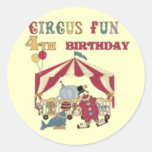 4tas camisetas y regalos del cumpleaños del circo pegatina