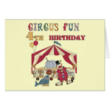 4tas camisetas y regalos del cumpleaños del circo tarjeton