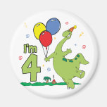 4to cumpleaños de Dino Imanes De Nevera