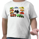 4to cumpleaños de los camiones grandes camiseta